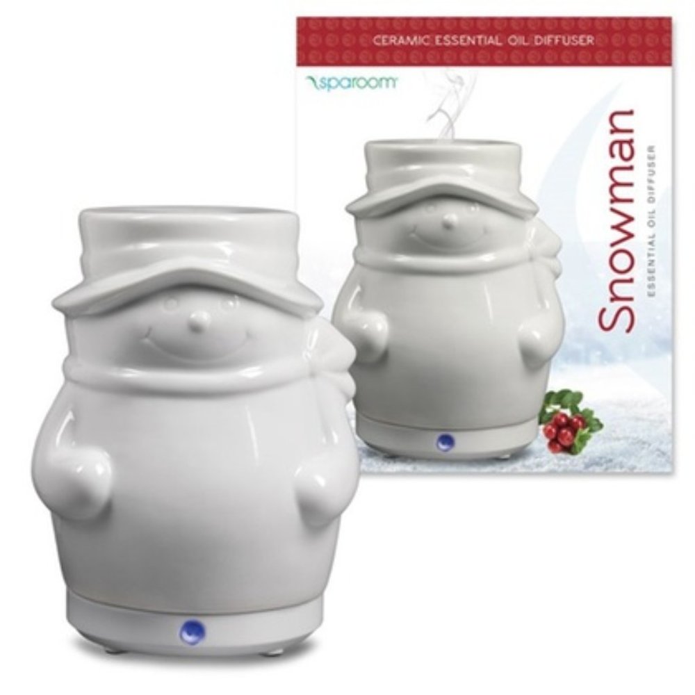 Sparoom-Ceramic Snowman Essential Oil Diffuser New